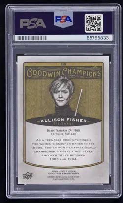 Allison Fisher Signed 2019 Upper Deck Goodwin Champions Card #18 (PSA) Billiards - Image 2