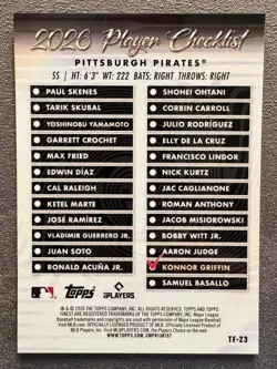 Konnor Griffin 2026 Topps Finest Team Finest Rookie Card Pirates - Image 2