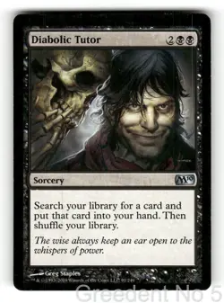 Diabolic Tutor 91 Uncommon Magic 2010 (M10) Magic: The Gathering Lightly Played - Image 1