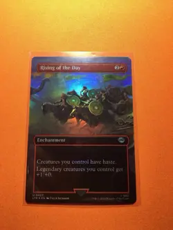 MTG Magic The Gathering Rising Of The Day LP Foil LTR Borderless LOTR - Image 1