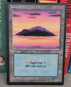 MTG 1x Revised Basic Land LP Italian FBB Isola Island (Yellow) - Image 4