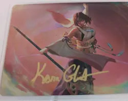 MTG Yuna Grand Summoner Final Fantasy Art Series Gold Artist Stamp - Image 3