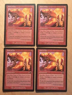 Magic the Gathering MTG 4x Seal of Fire Nemesis Playset LP - Image 1