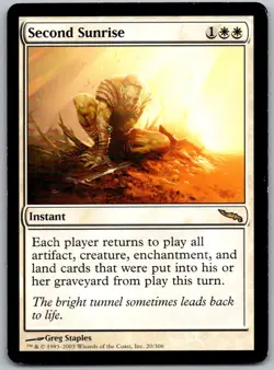 Second Sunrise 20 Rare Mirrodin Magic: The Gathering Lightly Played - Image 1