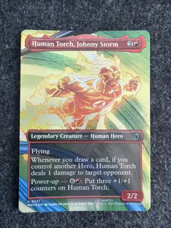 Human Torch, Johnny Storm - 321 - MTG: Marvel Super Heroes - Borderless - FOIL - Image 1