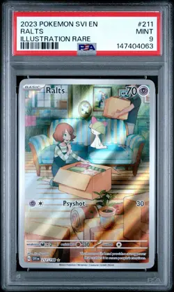 2023 POKEMON SVI EN-SCARLET & VIOLET ILLUSTRATION RARE #211 RALTS PSA 9 - Image 1