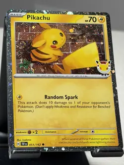 Pokemon Pikachu 051/162 Stamped Pokemon Day 2026 Cosmos Holo Swirl🌀 Near Mint - Image 1