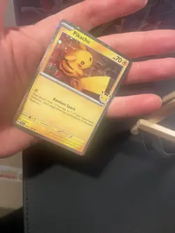 Pokemon Pikachu 2026 Pokemon Day Promo Stamped TEF Cosmo Holo 051/162 *swirl* - Image 2