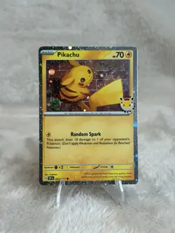 🌀🌀Pikachu 051/162 - Pokemon Day 2026 stamped Cosmo Holo with Swirl 🌀🌀- NM - Image 1