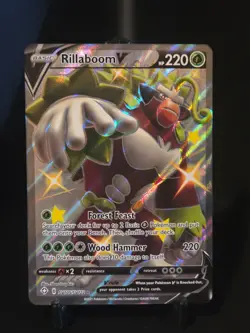 Pokemon Shining Fates Rillaboom V Shiny Full Art SV105/SV122 NM/MT - Image 1