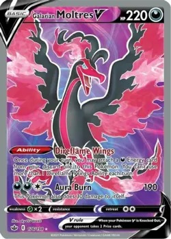 Lightly Played, English Pokemon Holo Galarian Moltres V - 176/198 - Full Art Ult - Image 1