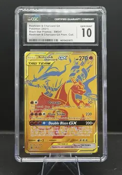 Reshiram & Charizard GX SM247 Black Star Promo Pokemon TCG Holo CGC 10 - Image 1