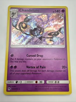 Chandelure 103/214 Pokemon Holo Rare SM - Lost Thunder Card NM - Image 1