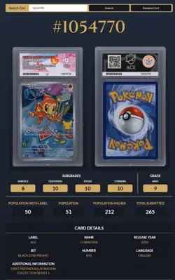 Pokemon First Partner Illustration Series 1 MEP 041 Chimchar Black Star ACE 9 - Image 3