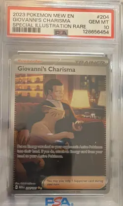 Pokemon 2023 SV151 Giovanni's Charisma 204/165 EN SIR Holo PSA 10 - Image 1