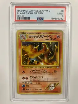 1999 Pokemon Blaine’s Charizard Gym 2 Holo Japanese PSA 9 Pocket Monsters Rare - Image 1