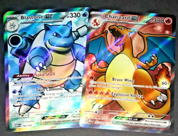 POKEMON SCARLET & VIOLET 151 - CHARIZARD EX #183 & BLASTOISE EX #184 ULTRA RARE - Image 2