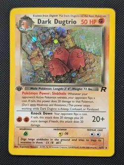 DARK DUGTRIO Pokemon Card - WOTC - 1st Edition - Team Rocket - 6/82 - HOLO MP - Image 1