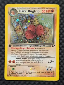 DARK DUGTRIO Pokemon Card - WOTC - 1st Edition - Team Rocket - 6/82 - HOLO MP - Image 2