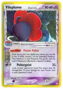 Lightly Played, English Pokemon Holo Vileplume - 17/110 - Holo Rare EX Holon Pha - Image 1