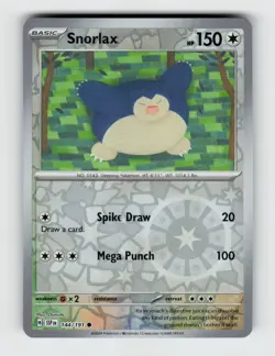 Snorlax 144/191 Reverse Holo Common Surging Sparks Pokemon 2024 Near Mint - Image 1