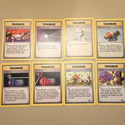 Wizards Pokemon TCG Trainer lot (8) Professor Oak Pokemon Flute EN Various Cond - Image 1