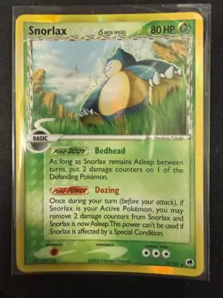 POKEMON SNORLAX DELTA SPECIES DRAGON FRONTIERS HOLO CARD - Image 1