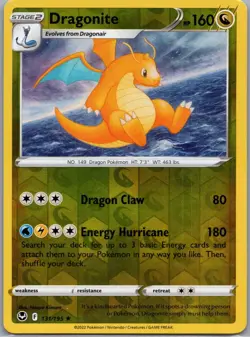 Dragonite 131/195 Rare Silver Tempest Pokemon Reverse Holo Near Mint - Image 1