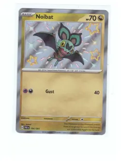 NOIBAT 194/091 SHINY RARE PALDEAN FATES POKEMON NM/M - Image 1