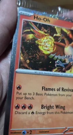 Pokemon Ho-Oh GameStop Stamped Holo ***SWIRL See Photos - Image 2