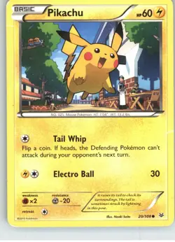 Pikachu 20/108 Common Roaring Skies Pokemon Lightly Played - Image 1