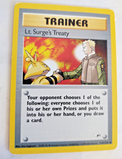 Lt. Surge's Treaty 112/132 Gym Heroes Regular - Pokemon Card NM - Image 1
