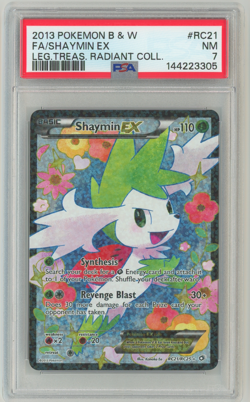 2013 POKEMON B&W LEGENDARY TREASURES RADIANT COLL FULL ART SHAYMIN EX #RC21 PSA7 - Image 1