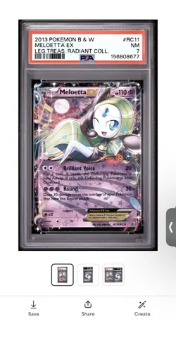 2013 Pokemon B&W Legend Treasures Radiant COLL #RC11 Meloetta EX PSA 7 - Image 1