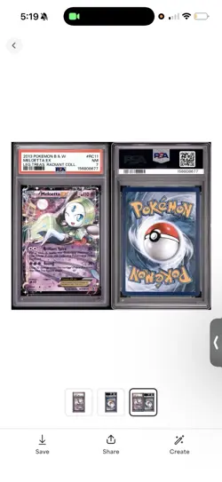 2013 Pokemon B&W Legend Treasures Radiant COLL #RC11 Meloetta EX PSA 7 - Image 3
