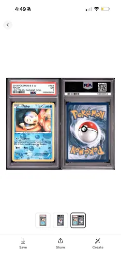 2013 POKEMON BLACK & WHITE LEGENDARY TREASURES RADIANT COLLECTION PIPLUP PSA 7 - Image 3