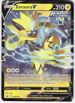 Zeraora V 053/198 Holo V Rare Chilling Reign Pokemon Near Mint - Image 1