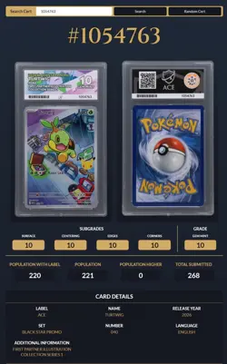 Pokemon First Partner Illustration Series 1 MEP 040 Turtwig Black Star Ace 10 - Image 3