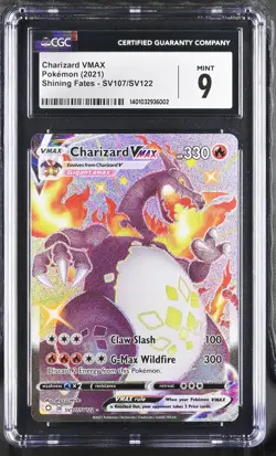 CGC 9 Pokemon TCG 2021 Shining Fates #SV107/SV122 Charizard VMAX - Image 1