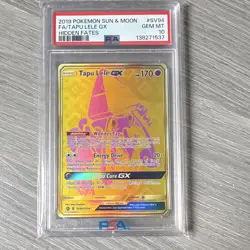 Pokemon TCG Tapu Lele GX SV94 Hidden Fates Shiny Vault Holo PSA 10 EN 2019 - Image 1