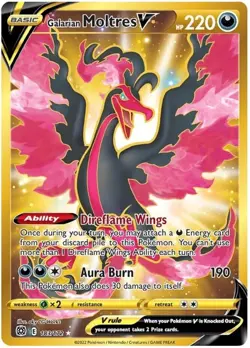 Lightly Played, English Pokemon Holo Galarian Moltres V - 183/172 - Secret Rare - Image 1