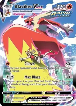 NM-Mint, English Pokemon Holo Blaziken VMAX - TG15/TG30 - Ultra Rare - Silver Te - Image 1