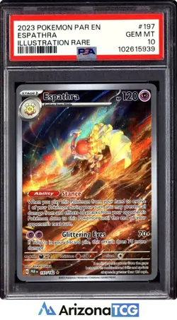 Pokemon 2023 Espathra 197/182 Illustration Rare Paradox Rift GEM MINT PSA 10 - Image 1