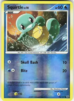 Squirtle 96/127 Common Platinum Pokemon Reverse Holo Lightly Played - Image 1