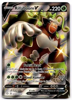 Rillaboom V SV105/SV122 Holo V Rare Shining Fates Shiny Vault Pokemon Holo NM - Image 1
