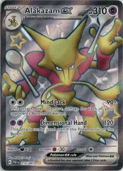 Alakazam ex 215/091 Shiny Ultra Rare Paldean Fates Pokemon Holo Near Mint - Image 1