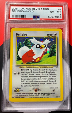 Delibird 05/64 Neo Revelation Holo 2001 Pokemon Card PSA 8 NM-MT - Image 1