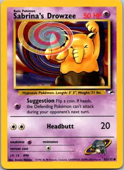 Sabrina's Drowzee 92/132 Common Gym Heroes Pokemon Unlimited Near Mint - Image 1