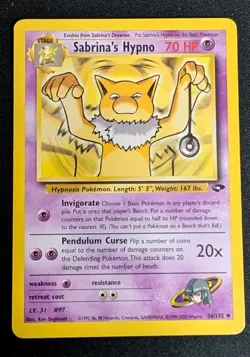 Sabrina's Hypno 56/132 Uncommon Gym Challenge Pokemon Unlimited LP - Image 1