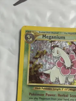 Pokemon TCG Neo Genesis Meganium 10/111 Holo Rare Unlimited 100 HP Eng 2000 - Image 5